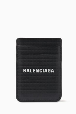 Balenciaga: Чёрный картхолдер Cash