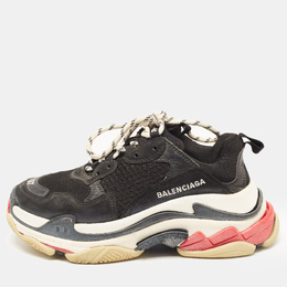 Balenciaga: Чёрные кроссовки  Triple S