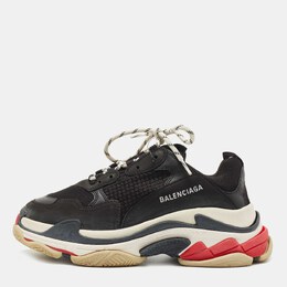 Balenciaga: Чёрные кроссовки  Triple S