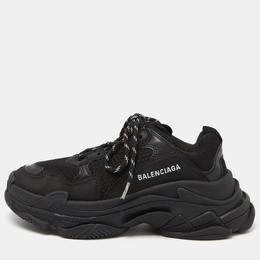 Balenciaga: Чёрные кроссовки Triple S