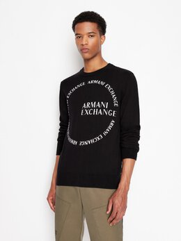 Armani Exchange: Чёрный свитер 