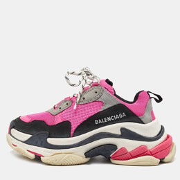 Balenciaga: Розовые кроссовки Triple S