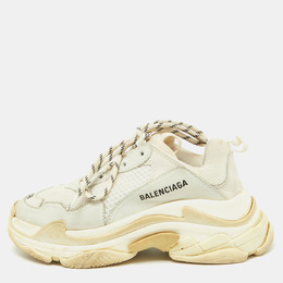 Balenciaga: Белые кроссовки Triple S