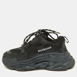 Balenciaga: Чёрные кроссовки  Triple S