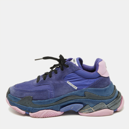 Balenciaga: Фиолетовые кроссовки  Triple S