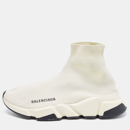 Balenciaga: Белые кроссовки Speed