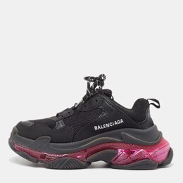 Balenciaga: Чёрные кроссовки Triple S