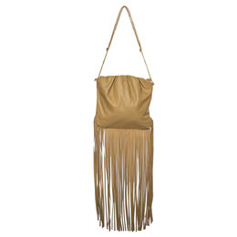 Bottega Veneta: Бежевая косметичка  Fringe Pouch