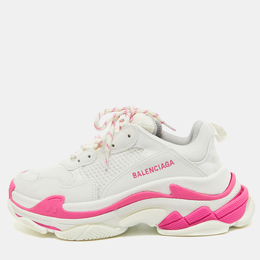 Balenciaga: Белые кроссовки Triple S