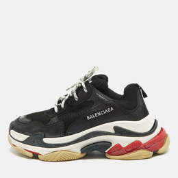 Balenciaga: Чёрные кроссовки Triple S