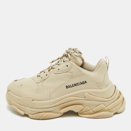 Balenciaga: Бежевые кроссовки  Triple S