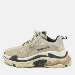 Balenciaga: Белые кроссовки Triple S