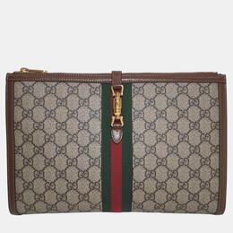 Gucci: Бежевый клатч  Jackie