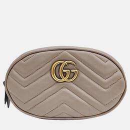 Gucci: Бежевая сумка GG Marmont