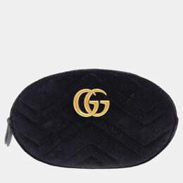 Gucci: Чёрная сумка  GG Marmont