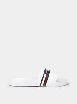 Tommy Hilfiger: Белые шлёпанцы 