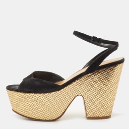 Bottega Veneta: Чёрные сандалии  Wedge