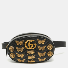 Gucci: Чёрная сумка GG Marmont