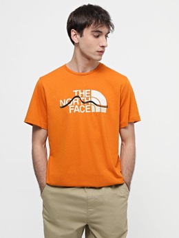 The North Face: Коричневая футболка  Mountain Line