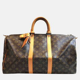 Louis Vuitton: Коричневая сумка  Keepall 45