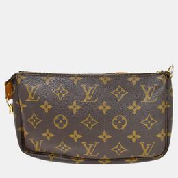 Louis Vuitton: Коричневый клатч Pochette Accessoires