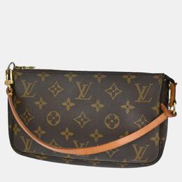 Louis Vuitton: Коричневый клатч Pochette Accessoires