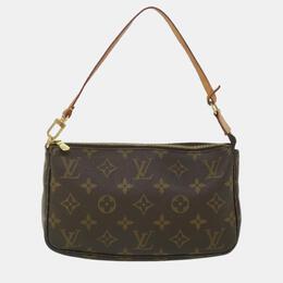 Louis Vuitton: Коричневый клатч Pochette Accessoires