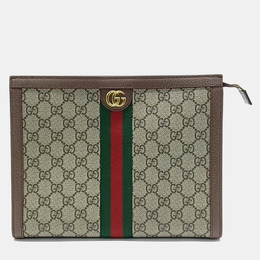 Gucci: Бежевый клатч Ophidia