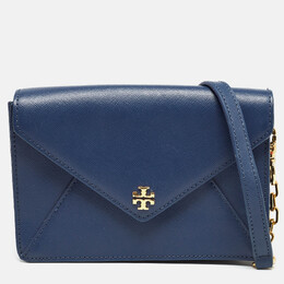 Tory Burch: Синий клатч Kira