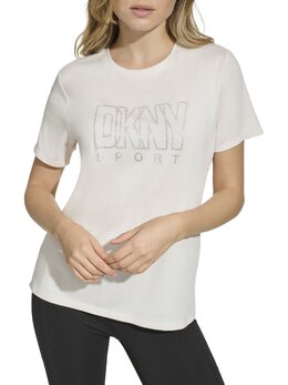 DKNY: Бежевая футболка 