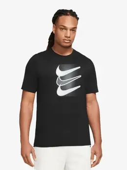 NIKE: Чёрная футболка  Swoosh