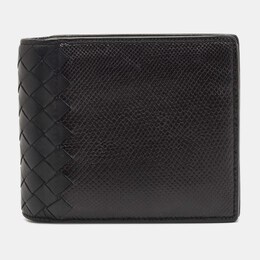 Bottega Veneta: Чёрный кошелёк  Intrecciato