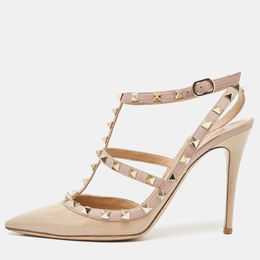 Valentino: Бежевые туфли Rockstud