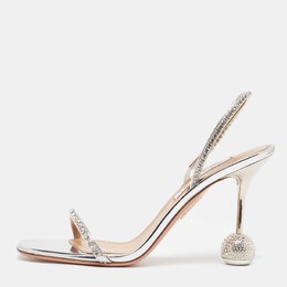 Aquazzura: Серебристые сандалии