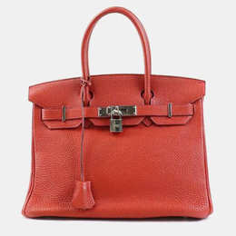 Hermes: Красная сумка-шоппер  Birkin 30