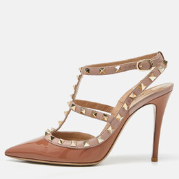 Valentino: Коричневые сандалии Rockstud