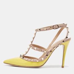 Valentino: Жёлтые туфли  Rockstud