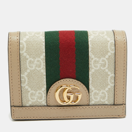 Gucci: Бежевый кошелёк GG Supreme