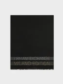 Armani Exchange: Чёрный шарф 