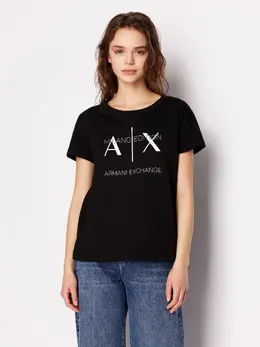 Armani Exchange: Чёрная футболка 