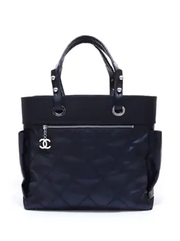 CHANEL Pre-Owned: Чёрная сумка-шоппер 