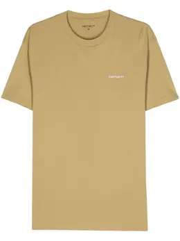 Carhartt WIP: Жёлтая футболка  Script