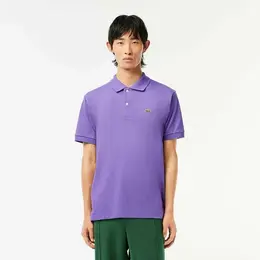 LACOSTE: Фиолетовое поло 