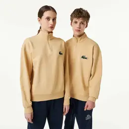 LACOSTE: Бежевый свитшот 