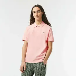 LACOSTE: Розовое поло 