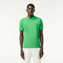 LACOSTE: Зелёное поло 