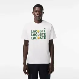 LACOSTE: Белая футболка 