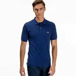 LACOSTE: Синее поло 