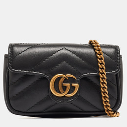 Gucci: Чёрный кошелёк GG Marmont