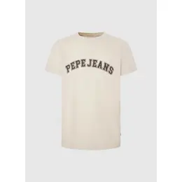 Pepe Jeans: Бежевая футболка